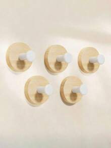 Nordic Style Wall Mounted Hooks, No Drilling Needed, Strong Adhesive, Coat Hooks, Key Holder, Storage Racks For Bathroom, Kitchen, Closet, Creative Design - White - View 7