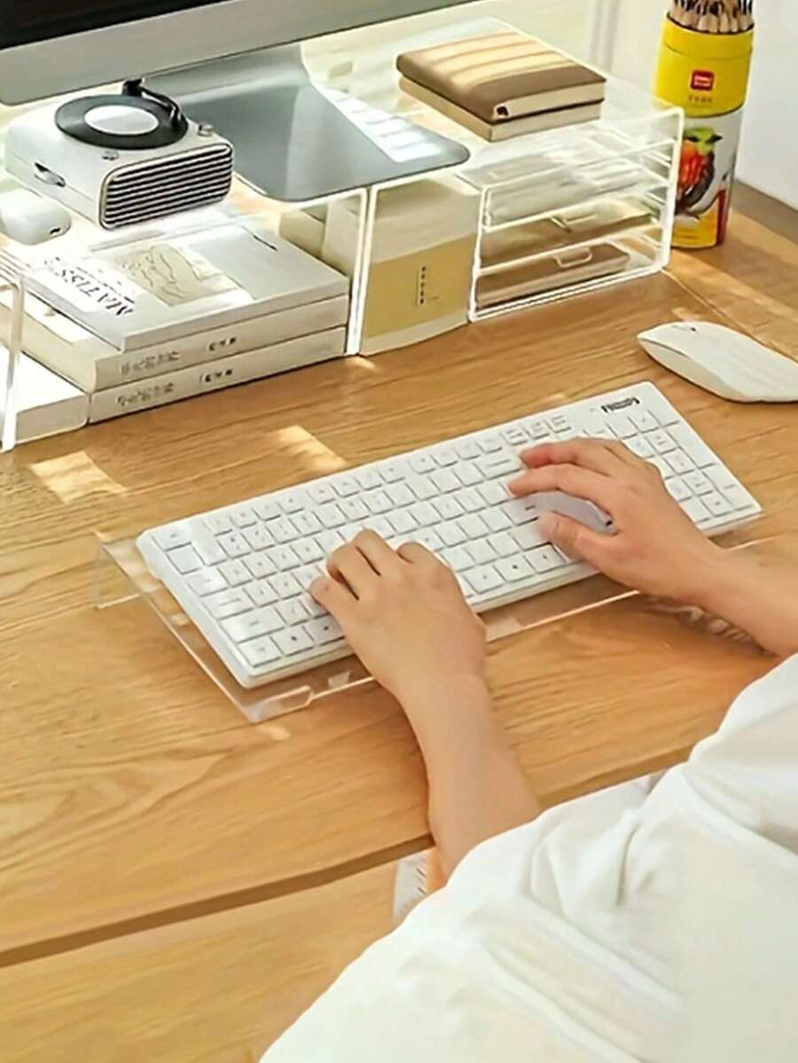 Adjustable Keyboard Stand, Minimalist Monitor Riser, Elevates Keyboard Angle For Comfortable Typing, Non-Slip Design, Suitable For School Supplies, Back To School Office Desk Accessories