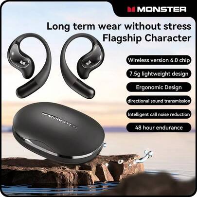  Monster GT27 新款开放式无线耳机，耳挂式设计，高保真音质，超长续航，降噪功能，运动游戏两相宜