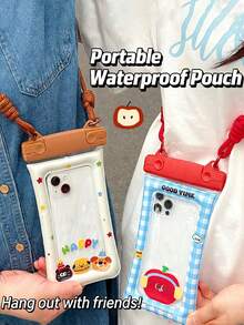 Waterproof Phone Pouch - Floating Waterproof Phone Bag With Shoulder Strap - Essential For Beach, Cruise, Travel - Fits All Devices, Touch Screen Friendly | Cartoon Pattern - Multicolor - View 2