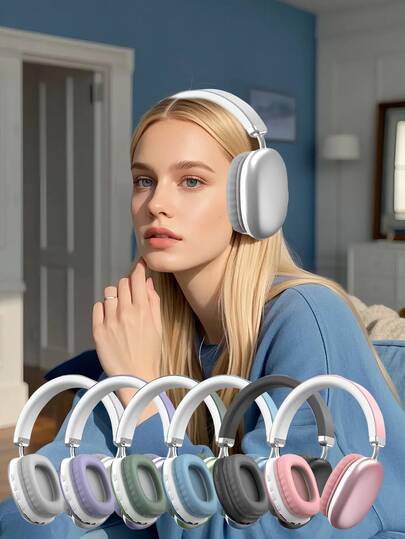 Adjustable Wireless Headphones, Over-Ear, Noise Cancelling, Foldable, Suitable For Gaming, Music, Study And Daily Use
