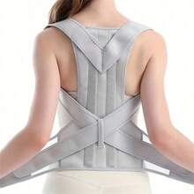 Cinta Corretora Postural Ergonômica Cinza (1 unidade) – Suporte Elástico Ajustável, Tecido Respirável, Lavável à Mão, Corretor Postural para Homens e Mulheres, Medicina Esportiva, Design Ergonômico para Correção Postural, Material Respirável, Cinta para as Costas, Alça de Ombro Ajustável Unissex, Design Confortável e Respirável, Aumenta a Autoconfiança, Leve e Flexível, Ideal para Uso Diário, Escritório, Esportes e Fitness - multicolorido - Ver 3