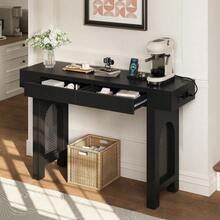 Bänkbord - Svart + MDF - Visa 2