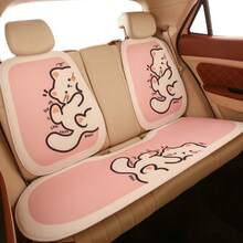 1pc Cute Mischievous Cat Pattern Car Seat Cushion Cover, High-End Mesh Design, Suitable For All Seasons, Women Car Interior Accessory - Kitten - View 2