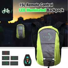 15L Backpack With 30 LED Reflective Lights, Suitable For Bicycle And Skateboard, With Remote Control, USB Rechargeable, In-Stock In France - Green - View 2