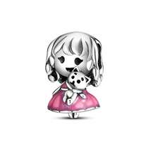 925 Sterling Silver Pink Series Charms Bow Tie Girl Cake Princess Beads Pendant Setting Bracelet Jewelry Gift For Women 3Q3Y - KTC358 - 查看 11
