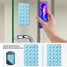 48pcs Double-Sided Suction Cup Phone Holder, 24 Suction Cups Per Side, Detachable, Waterproof, 360° Rotation. Ideal Tool For Couples To Take Photos On Valentine's Day. Suitable For Various Smooth Surfaces Like Bathroom Walls. - Multicolor - View 3