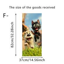 1件裝卡通動物垃圾桶貼紙，14.57x32.28英吋，PVC防水自黏，適用於室內/室外垃圾桶，廚房與居家裝飾，2D - 卡通 - 查看 12