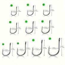 Bộ dụng cụ câu cá 102 món (101 lưỡi câu cỡ 3-12# + 1 dụng cụ mài lưỡi câu) - màu đen - Xem 2