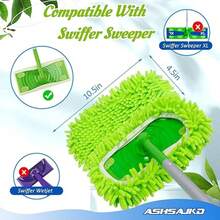 Bộ 4 miếng lau nhà bằng sợi microfiber tái sử dụng - Miếng lau thay thế có thể giặt máy, tương thích với các loại máy hút bụi phổ biến, lý tưởng cho sàn phòng khách, phòng ngủ, phòng tắm và nhà bếp - Miếng lau thay thế dệt kim thấm hút cao. - A - Xem 12