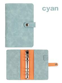A6 Soft PU Leather Snap Closure Loose-Leaf Binder With Cash Envelope Pocket, Personal Finance Budget Planner, Refillable Cash Wallet For Traveling, Daily Savings Notebook, Household Account Book,Back To School,School Supplies - Cadet Blue - View 15