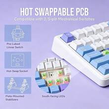 F75MAX 3-Mode Wireless Mechanical Keyboard, 75% Compact Layout, Grooved PC Plate + 5-Layer Noise Reduction, Hot-Swappable Switches, Smart Display, Metal Knob, PBT Keycaps, Long Battery Life, Aluminum Alloy Body, Customizable Mechanical Keyboard For Gaming And Office - View 11