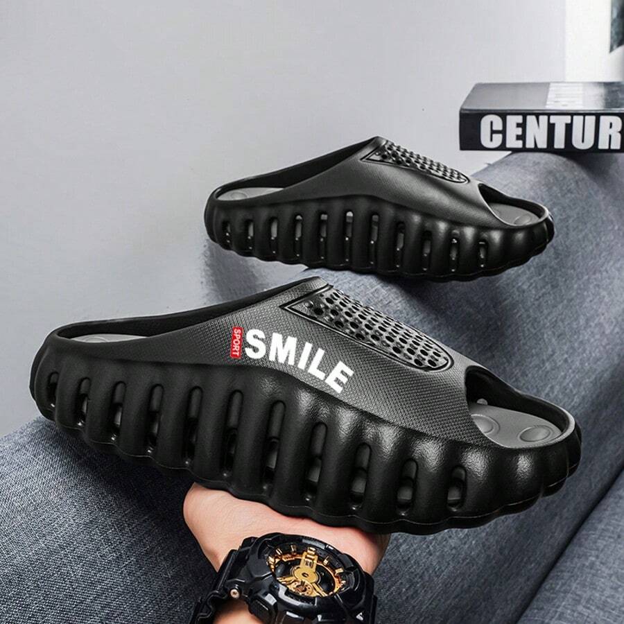 1 Pair Men's Breathable Sandals 2026 New Summer Outdoor Anti-Slip Thick Sole Comfortable Casual Slippers, Suitable For Indoor, Outdoor, Beach, Comfortable Wear - Beige - View 1