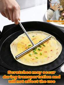 1 Set T-Shaped Pancake Spatula Set, Stainless Steel Round Flat Scraper, Household DIY Batter Dough Leveling Tool, Suitable For Making Crepes, Eggs, Baking, Kitchen Essential, Handmade DIY Gift, Holiday Gift Choice - View 14