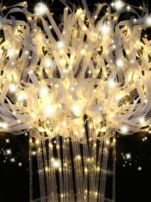 3PCS LED Luminous Fairy Wand With Bell, Light Up Wands For Wedding,Silk Streamer With Bell LED Fairy Ribbon Fairy Wand Glow In The Dark Flashing Lace Stick, Luminous Ribbon, Wedding Bell Decoration, Wedding Wands Streamers Ribbon Flowing Light For Wedding Birthday Party Favor,Wedding Reception, Graduation, New Year, Birthday Party ,Concert(Warm White) - A - View 5
