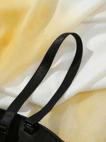 mimilemon Conjunto de lencería de encaje negro de talla grande con tirantes desmontables, sujetador cómodo y antideslizante - Negro - Ver 6