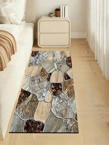 1pc Diatomaceous Earth Kitchen Floor Mat, Multi-Color 3D Faux Stone Texture, 3.5mm Three-Layer Thickened Cuttable, Absorbent Non-Slip, Kitchen Bathroom Entryway Hallway Outdoor Whole House Carpet - Multicolor - View 8