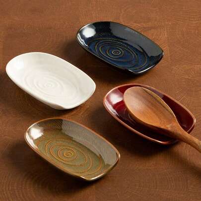 1 Giá đựng dụng cụ nhà bếp bằng gốm sứ trung tính, giá để thìa, giá để thìa gốm sứ kiểu cổ điển, khay đựng thìa, khay đựng dụng cụ nhà bếp, thìa cà phê và thìa tráng miệng, giá đựng chén đĩa, món quà lý tưởng cho Ngày của Mẹ và Giáng sinh, thiết kế nhiều màu sắc nung theo phong cách cổ điển, phụ kiện nhà bếp, phụ kiện phòng tắm, Giáng sinh