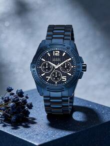 Guess Men's Quartz Watch, Made Of Stainless Steel, Stylish And Simple, Suitable For Daily Wear, A Gift For Men, Suitable For Giving As A Gift On Special Occasions,W0601G2 - Dark Blue - View 4
