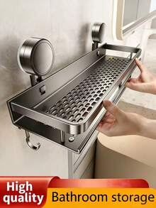 1 Giá đựng đồ dùng nhà tắm gắn tường chống gỉ có giác hút - Kệ nổi chắc chắn, bề mặt được đánh bóng, giá để đồ tiết kiệm không gian trong phòng tắm để đựng dầu gội, xà phòng và đồ dùng vệ sinh cá nhân, khay đựng đồ dùng nhà tắm. - Nhiều màu - Xem 3