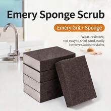 1/2/4/6/8/10 Pieces Of Heavy-Duty Sandpaper Magic Sponge Scrubbers - Non-Electric Descaling And Rust-Removing Detergent, Utensils For Removing Stains From Dishes And Cookware, Made Of Plastic Material, Kitchen Boiler Cleaning Tools, Stain Remover| Ergonomic Grip Sponge| Plastic Washing Utensils - Gói 8 cái - Xem 3