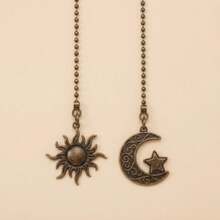 4pcs Sun & Moon Ceiling Fan Pull Chain Decorative Totem Bohemian Style Pull Chain Pendant Extension 12 Inch Lighting Ceiling Fan Beads Ball Ceiling Fan Pull Chain Extension Decorative Ornament With Connector - Sun + Moon - View 9