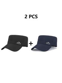 Mũ lưỡi trai nam đơn giản in hình đỉnh núi, có thể điều chỉnh kích cỡ, kiểu dáng thường ngày, phù hợp cho cả mặc hàng ngày và đi du lịch (2 chiếc/1 chiếc). - mũ bóng chày - Xem 5