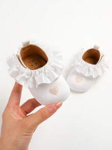 女婴/幼儿软底蝴蝶结公主婚纱玛丽珍平底鞋，轻便复活节婴儿运动鞋 - 白色 - 查看 8