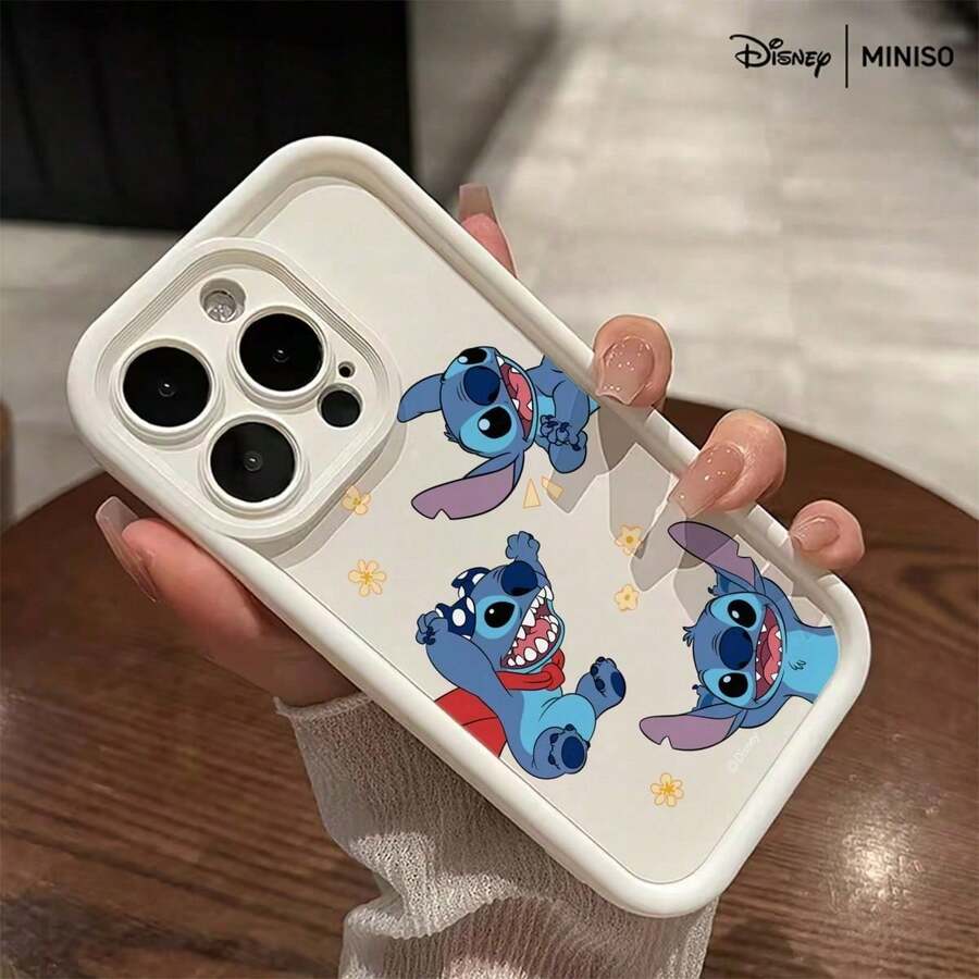迪士尼星际宝贝可爱史迪奇全包手机壳，适用于iPhone 17/17 Pro/17 Pro Max/17 Air/16/15/14/13/12/11/X系列，iPhone 17 Pro Max手机壳，iPhone 17 Pro手机壳，iPhone 17手机壳，送给女朋友的圣诞礼物 - 白色 - 查看 1