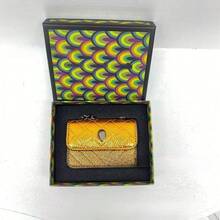 Mini Color Block Quilted Chain Crossbody Bag// - 橘子 + 盒子 - 查看 3