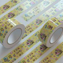 SpongeBob SquarePants 1 Rollo de Cinta Washi con Pegatinas de Dibujos Animados Lindos y Divertidos, Pegatinas de Cinta Washi Redondas de Dibujos Animados Lindos, Pegatinas Adorables, Pegatinas Decorativas de Alta Calidad con Temas - Multicolor - Ver 10
