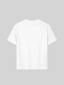 Casual Short-Sleeved, Crew-Neck T-Shirt With A Print, Ideal For Summer. Suitable For Children And Teenagers. Breathable And Sweat-Wicking. - 白色 - 查看 4