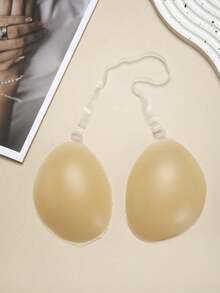 Women's Lifting Sticky Bra, Sticky Push-Up Invisible Strap Bra With Clear Neck Strap, Suitable For Backless Dresses, Tops, Skirts, Weddings - 杏色 - 查看 4