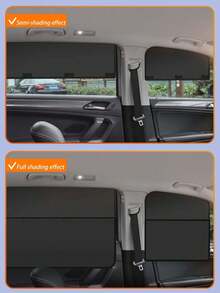 1pc Car Sun Visor - 10 Powerful Magnets + Hook And Loop Connection - Thick Blackout Coating, Provides Sun Shading, Heat Insulation And Privacy Protection - Universal Size Fits All Vehicles - A - View 10