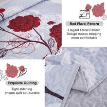 Quilt Set Queen 3 Pieces Boho Green Quilt Coverlet Set Soft Microfiber Lightweight Green Quilted Bedspread For All Season 90"X96"Bed Comforter Set Room Deocr Bedroom Deccor Home Décor Wedding Items,Birthday Decarations Spring Decor,Vintage Decor. - màu xanh lá - Xem 2