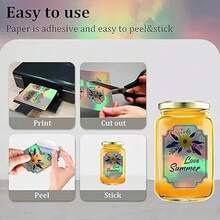 10 tờ giấy dán in hình hologram khổ A4, chất liệu vinyl mờ/bóng, thích hợp cho máy in phun, dùng để tự làm ảnh, hình vẽ và thiệp. - Laser màu-10 hình ảnh - Xem 7