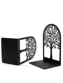 1 par de estante de libros con diseño hueco en forma de árbol de hierro, estantería de libros de hierro, soporte de libros, estante de almacenamiento de escritorio para el hogar, oficina y biblioteca - Multicolor - Ver 10