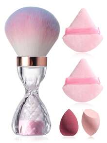 Bộ cọ trang điểm độc đáo BS-MALL kèm bông phấn, cọ phấn chất lượng cao, bông phấn hình tam giác, bông phấn mini chi tiết. - Hồng - Xem 7