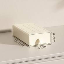 1 pieza Caja de almacenamiento de escritorio de PP beige, caja de almacenamiento de oficina, organizador de cajón de tocador de casa para cosméticos y lápices labiales (se envían aleatoriamente asas nuevas y antiguas, las letras de la caja son aleatorias) - Beis - Ver 13