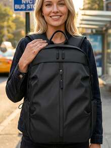 Sleek & Versatile Men's Functional Backpack With Water-Resistant Material And Large Capacity To Provide Protection In Rain Modern Minimalist 's Functional Backpack For Business Professionals Ergonomic Men's Functional Backpack Ideal For City Travel Men's Functional Backpack Bags & Cases Men's Functional Backpack - 黑色 - 查看 3