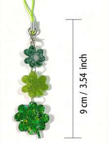 1pc Lucky Four-Leaf Clover Phone Lanyard, Fresh Green Anti-Lost Wrist Strap (Actual Size May Slightly Differ From Photo Due To Shooting Angle And Magnification) - Multicolor - View 10