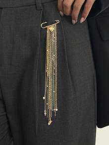 1 chiếc ghim cài áo mặt dây chuyền hình trái tim có tua rua, dây chuyền dài, dành cho nữ. - Nhiều màu - Xem 5