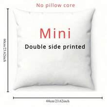 1pc Customizable Photo And Text Style Square Pillow Cover, Personalized Photo And Text Design, Hand Wash Only, Fun Themed Unique Birthday And Anniversary Gift Photo And Text Customization - Love a - View 2
