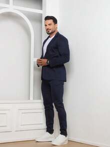 All Slim Fit None Wedding Business Formal And Evening Party Valentine's Day Father's Day New Year - 藏蓝色 - 查看 4