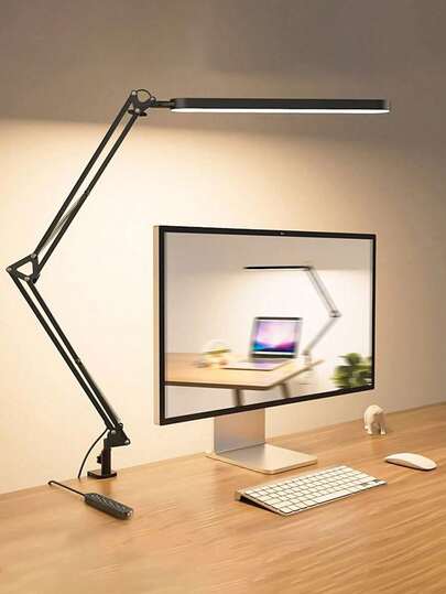 1pc Adjustable LED Desk Lamp With Rotating Arm & Clip - USB Powered, Eye-Friendly, Suitable For Office, Dorm, Studio, Reading & Drawing, Beauty, Nail Art, Eyelash Extension, Handicraft, 3 Adjustable Color Temperatures