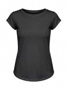 Women's Lightweight, Comfortable, Breathable Dry Fit T-Shirt For Gym Workouts, Walking, And Weight Training. Comfortable, Lightweight, Quick-Drying, Performance Technology. Ideal For Gym, Training, Running, Walking, Fitness, Casual, Short Sleeves. Technological Fabric, Perfect Fit, Soft Touch, High Durability, Modern Style, Versatile, Everyday Wear, Functional Training, Yoga, Pilates, Crossfit. Breathable Mesh, Anti-Sweat, Anti-Odor, Anatomical Design, Ideal Fit, Thermal Comfort, Freedom Of Movement. Women's Sportswear, Premium Quality, Women's Fitness Fashion. Women's Dry Fit Sports Shirt, Blue, Basic, Timeless, Essential, Fitness Wardrobe. Sizes M, L, XL. Extreme Comfort, Practicality, High Performance, Sporty Look, Elegant, Gym Clothes, Workout Clothes, Running Clothes, Casual Sportswear. Quick-Drying, Advanced Technology, Maximum Breathability, Minimalist Design, High Elasticity, Resistant, Lightweight, Cool, Ideal For Physical Activities, Daily Use, Prolonged Comfort, Active Style - màu đen - Xem 1