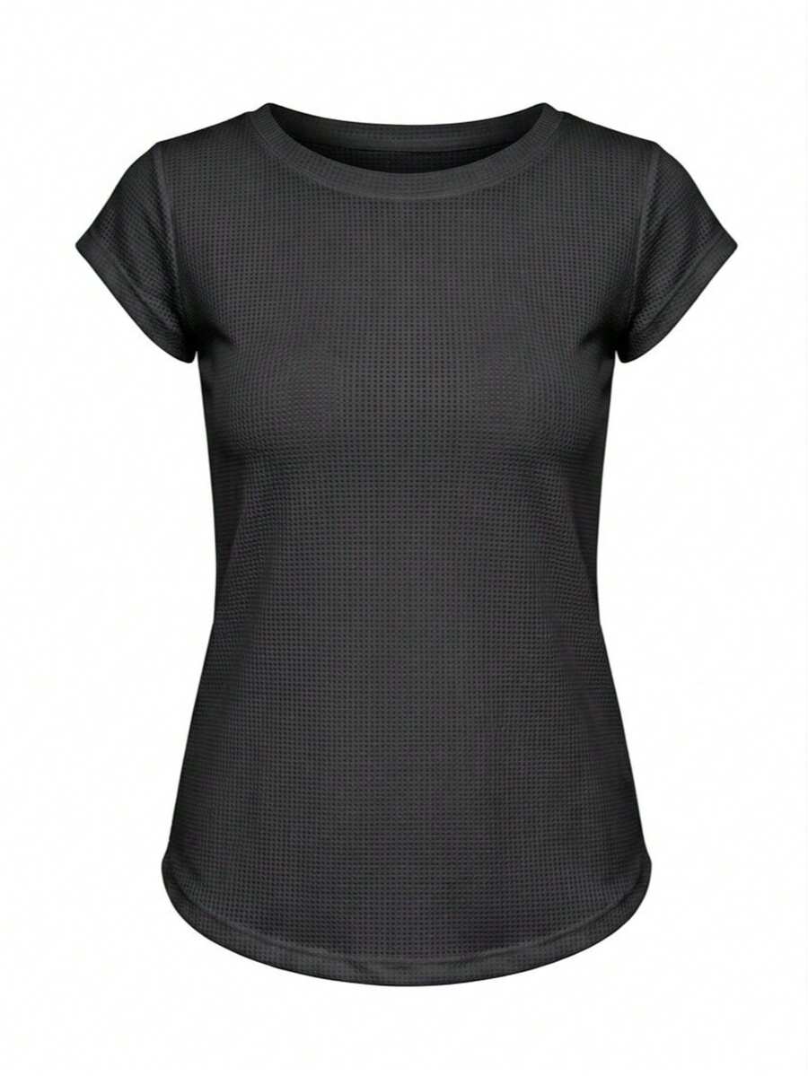 Women's Lightweight, Comfortable, Breathable Dry Fit T-Shirt For Gym Workouts, Walking, And Weight Training. Comfortable, Lightweight, Quick-Drying, Performance Technology. Ideal For Gym, Training, Running, Walking, Fitness, Casual, Short Sleeves. Technological Fabric, Perfect Fit, Soft Touch, High Durability, Modern Style, Versatile, Everyday Wear, Functional Training, Yoga, Pilates, Crossfit. Breathable Mesh, Anti-Sweat, Anti-Odor, Anatomical Design, Ideal Fit, Thermal Comfort, Freedom Of Movement. Women's Sportswear, Premium Quality, Women's Fitness Fashion. Women's Dry Fit Sports Shirt, Blue, Basic, Timeless, Essential, Fitness Wardrobe. Sizes M, L, XL. Extreme Comfort, Practicality, High Performance, Sporty Look, Elegant, Gym Clothes, Workout Clothes, Running Clothes, Casual Sportswear. Quick-Drying, Advanced Technology, Maximum Breathability, Minimalist Design, High Elasticity, Resistant, Lightweight, Cool, Ideal For Physical Activities, Daily Use, Prolonged Comfort, Active Style - màu đen - Xem 1