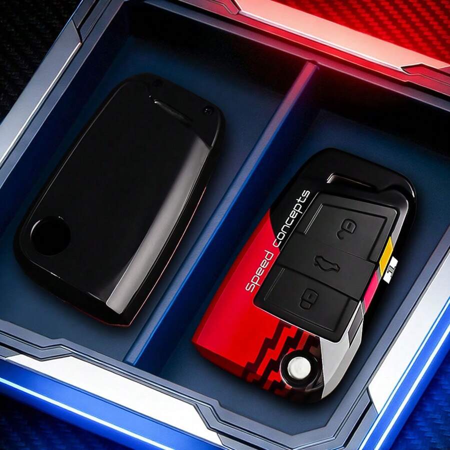 Bộ vỏ bọc chìa khóa xe hơi bằng sợi carbon ABS, kiểu dáng graffiti, phù hợp với các dòng xe Golf 7 MK7, Tiguan MK2, SEAT Ateca, Leon FR 2, Ibiza, Octavia. - Loại A - Xem 1