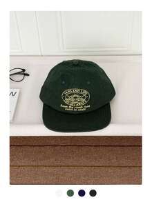 软顶平沿棒球帽,男女通用韩版百搭刺绣字母按扣帽,遮阳,美式街头嘻哈风格,撞色刺绣,四季皆宜,滑板嬉皮风 - 彩色 - 查看 21