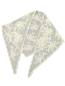 1pc Women's Solid Color Elegant Lace Floral Headscarf, Luxury Bohemian Hijab/Shawl, Suitable For Daily Wear, Weddings, Churches, Formal Events, Summer Beach Vacation - Beige - View 3